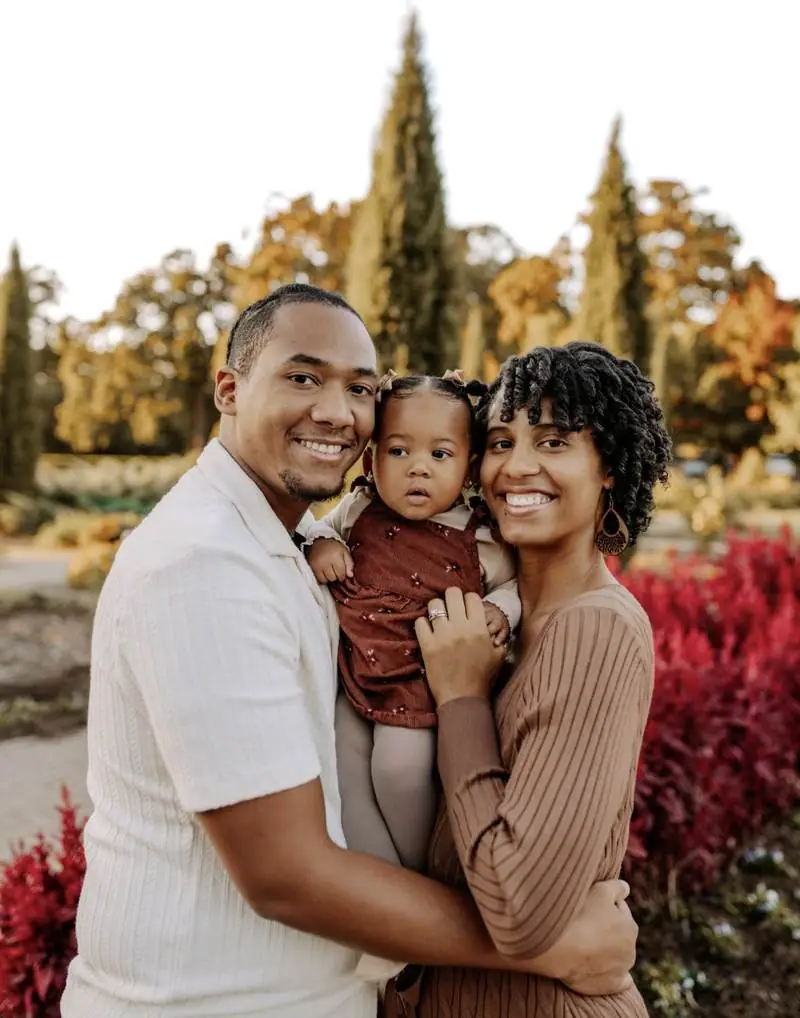 Family with baby fall garden mini session Oklahoma City