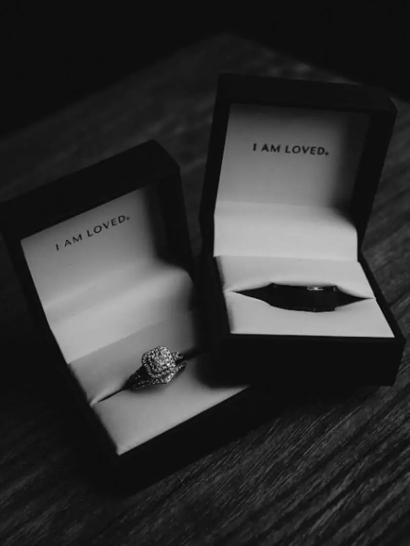 Wedding rings I Am Loved black and white detail photography Tulsa Oklahoma